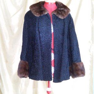 Vintage Lamb and Mink Fur Jacket Circa 1940's Jandel Good Condition!